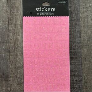 💞 New Pink Glitter Alphabet Letter Scrapbook Stickers